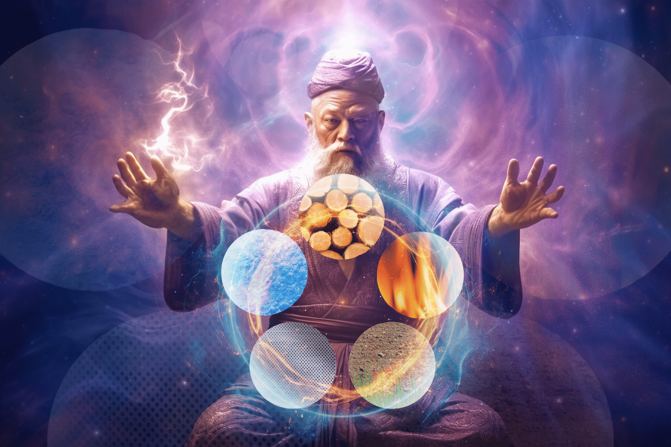 a taoist doing inner alchemy five elements